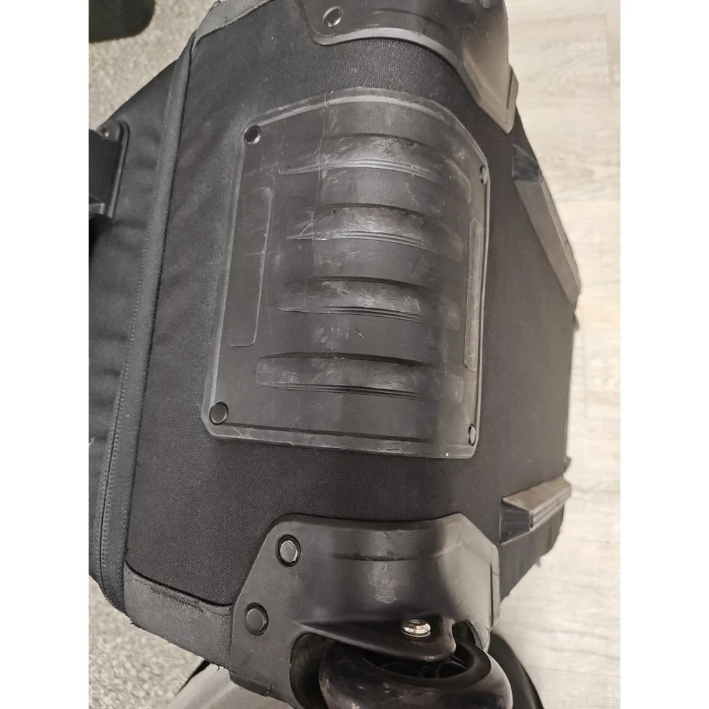Oakley Tactical Rolling Suitcase Black Quilted Luggage Large Travel Bag 26x14x10